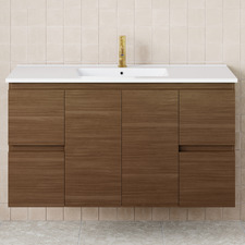 Dolce 1200mm Walnut Wall Hung Single Vanity