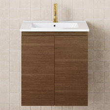 Dolce 600mm Walnut Wall Hung Single Vanity