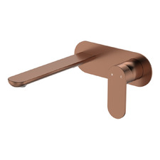 Empire Slim 200mm Brushed Copper Oval Bath/Basin Wall Mixer Set