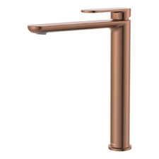 Empire Slim Brushed Copper Tall Basin Mixer