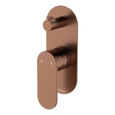 Empire Slim Brushed Copper Oval Vertical Shower/Bath Wall Mixer Diverter