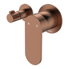 Empire Slim Brushed Copper Round Wall Mixer Diverter