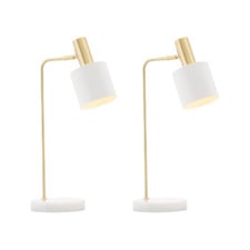 Addison Brushed Brass & Marble Table Lamp (Set of 2)