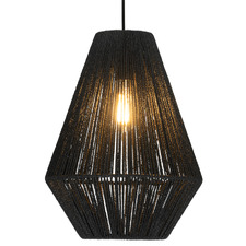 Dayton Steel & Rattan Pendant Light