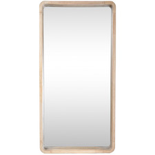 Natural Cooper Rectangular Wooden Wall Mirror