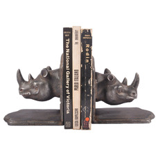Black Rhino Bookends (Set of 2)