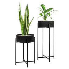 Black Lava Stone Plant Stand