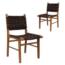 Mathews Bovine Leather Dining Chairs (Set of 2)