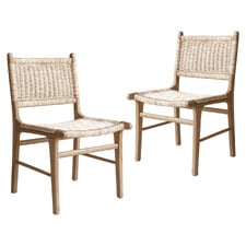 Dianna Teak Wood Dining Chairs (Set of 2)