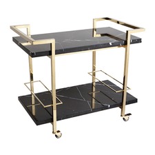Black and Gold Tahlia Marble Bar Cart