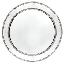 Round Antique Silver Zeta Wall Mirror