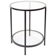 Charlotte Round Glass-Top Side Table