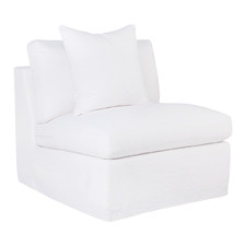 Cayman Linen-Blend Slipcover Occasional Chair