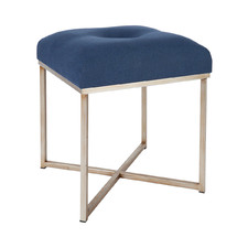 Margaux Tufted Linen-Blend Accent Stool
