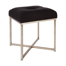 Margaux Tufted Linen-Blend Accent Stool
