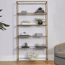 Zayden Metal & Glass Shelving Unit