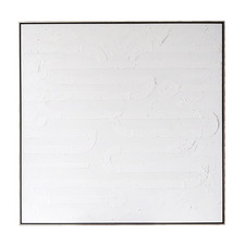 White Clean Lines Oil Painting Framed Canvas Wall  Art