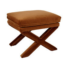 Caramel Evelyn Velvet Accent Stool