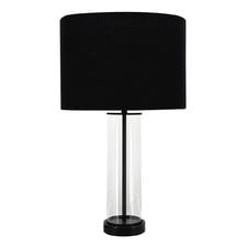 Cassandra Black Glass Side Table Lamp