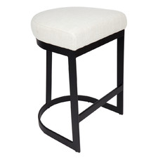 65cm Black Leg Aronne Cotton-Blend Kitchen Stool