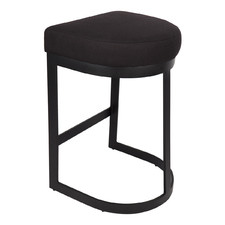 65cm Black Leg Aronne Cotton-Blend Kitchen Stool