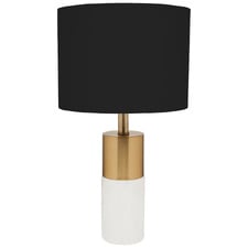 Mahlah Faux Marble Iron & Linen Table Lamp