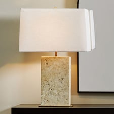 Atlas Travertine Table Lamp