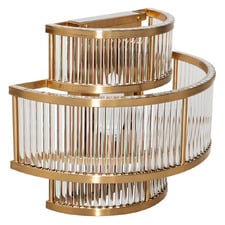 Abbey Fluted Glass Flush Mount Wall Light