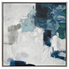 Blue Ms. Verne Framed Canvas Wall Art