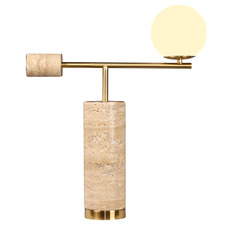 Gregor Brass & Travertine Table Lamp