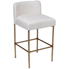 64cm Lux Linen-Blend Bar Stool