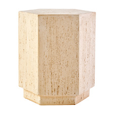 Satine Travertine-Look Side Table