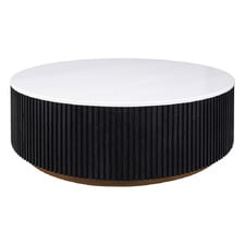 Georgina Round Oak & Marble Coffee Table