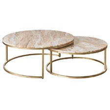2 Piece Zoe Marble Nesting Coffee Table Set