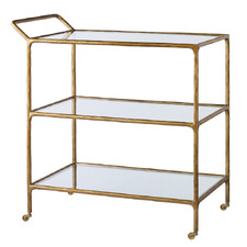 Preston 3 Tier Glass Bar Cart