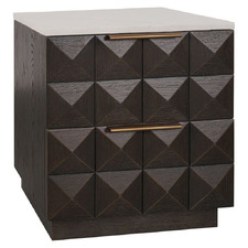 White Bethany Marble Bedside Table