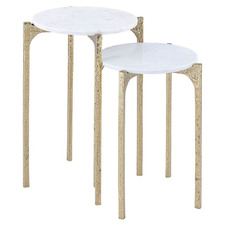 2 Piece Reston Marble Nesting Side Table Set