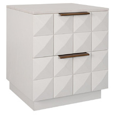 White Bethany Marble Bedside Table