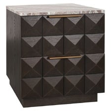 River Brown Bethany Marble Bedside Table