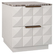 River Brown Bethany Marble Bedside Table