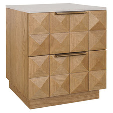 White Bethany Marble Bedside Table