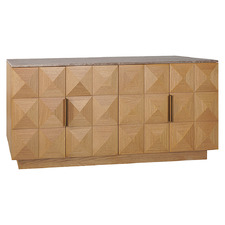 River Brown Bethany Marble & Oak Wood Sideboard