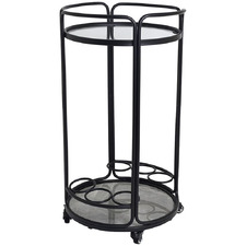 Black Wyatt Round Bar Cart