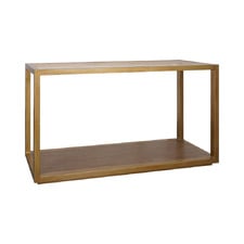 Antique Gold Parker Oak Wood & Glass Console Table
