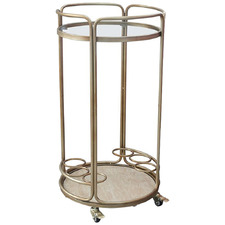 Antique Gold Wyatt Round Bar Cart
