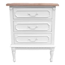 Toulouse 3 Drawer Bedside Table