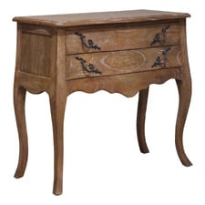French Provincial Chateaux 2 Drawer Bedside Table