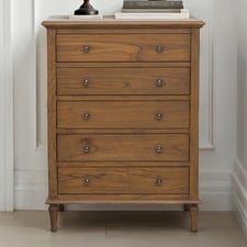Betty Indonesian Oak Wood 5 Drawer Chest