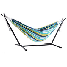 Combo Double Cotton Hammock with Steel Stand