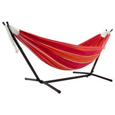 Combo Double Cotton Hammock with Steel Stand